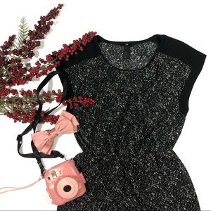 h&m • black print dress